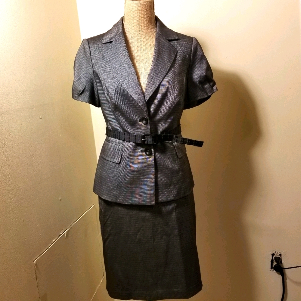The Limited charcoal belted pencil skirt set MED/8
